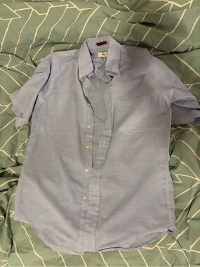 Frost Bros Vintage Light Blue Short-Sleeve Button-Down Men's Shirt M